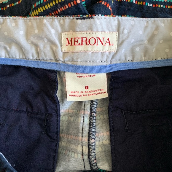 Merona size 0 navy shorts with strip detail - Picture 4 of 4